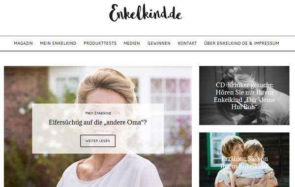 Die Website für Großeltern: Enkelkind.de