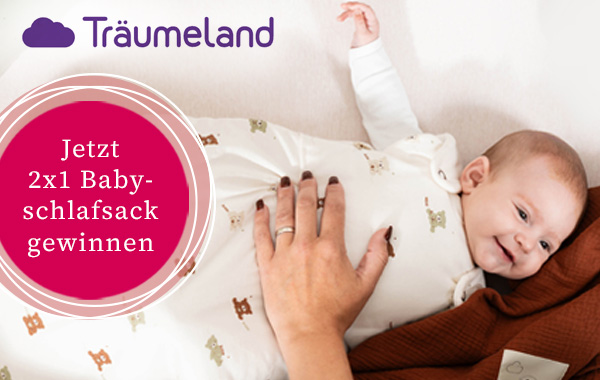 Gewinnt 2 x 1 Träumeland Babyschlafsack „LIEBMICH“ 🧸